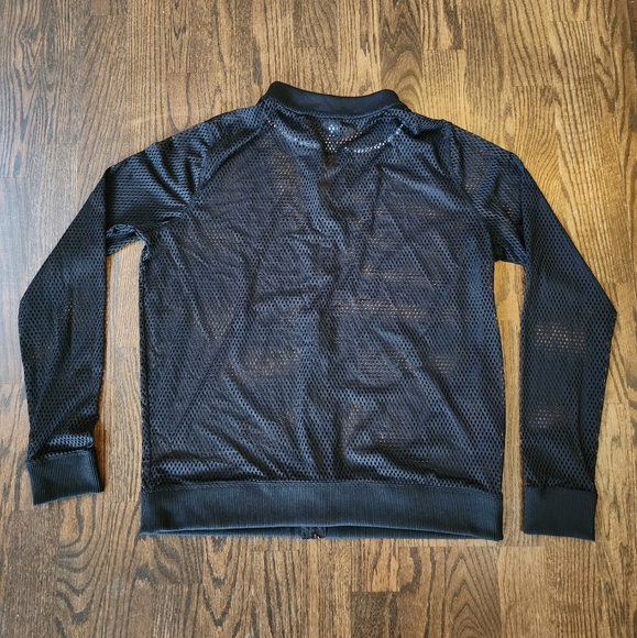 Victoria's Secret Sports Jacket Size M Black Mesh Zip Up Workout Gym Activewear - Picture 5 of 7